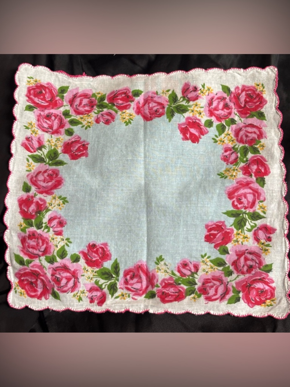 Vintage Floral Handkerchief Set - Pink, Red, Green, Blue - Picture 2 of 5